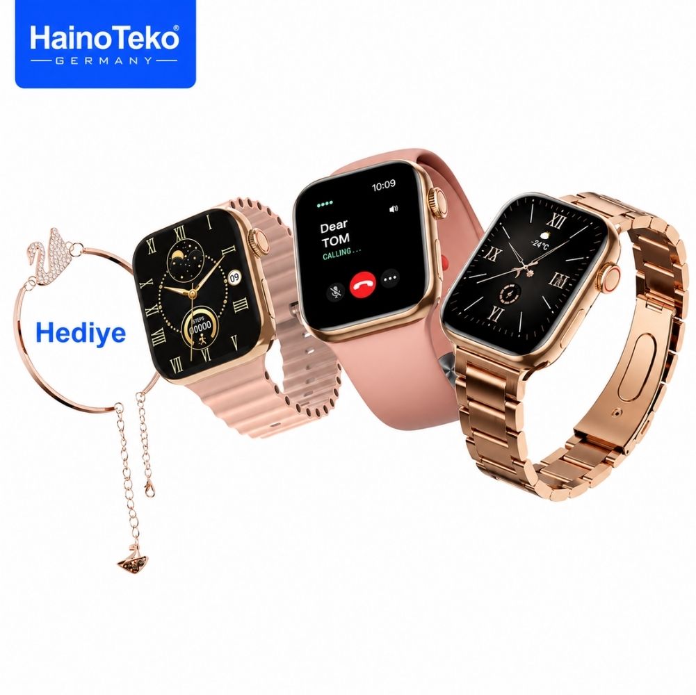 Haino Teko G9 Mini Amoled Ekran Akıllı Saat Bileklik Hediyeli Gold Rose